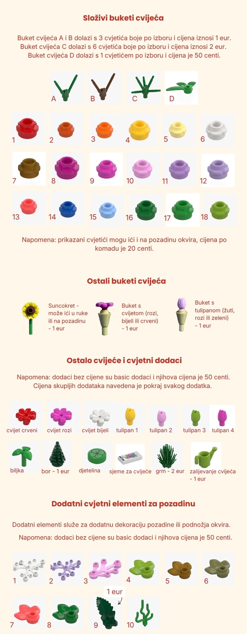 Cvijeće dodaci LEGO figurice