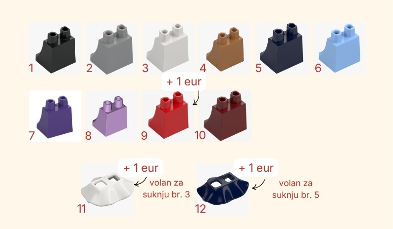 Suknje LEGO figurice