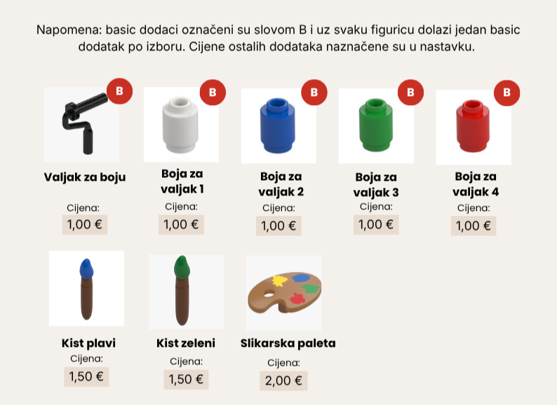 Boje/umjetnost lego dodaci