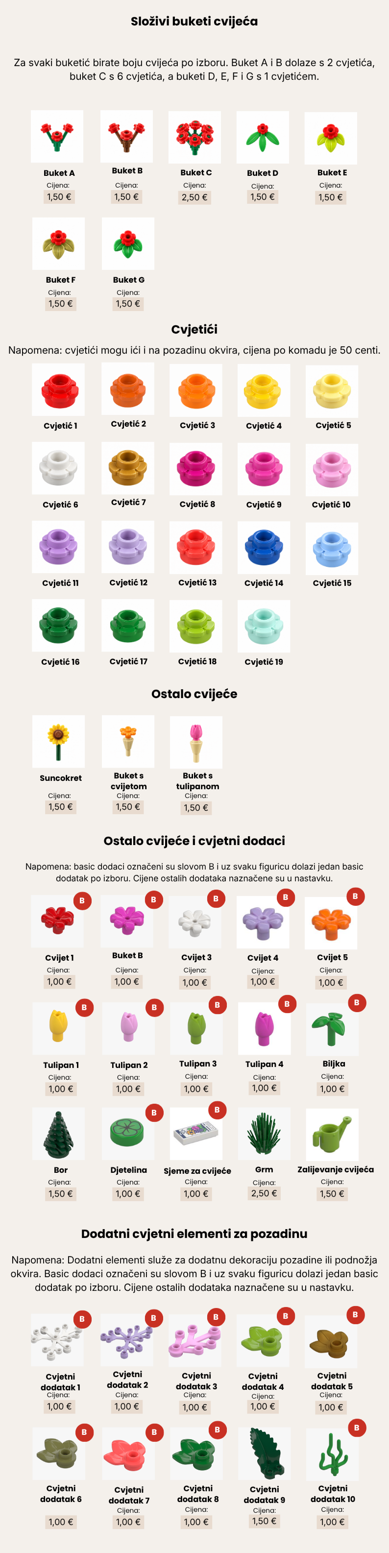 Cvijeće dodaci LEGO figurice