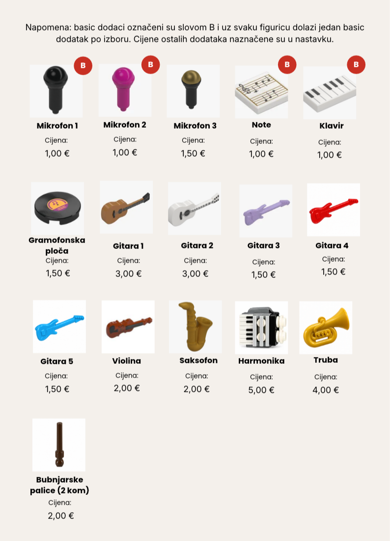 Glazba dodaci LEGO figurice