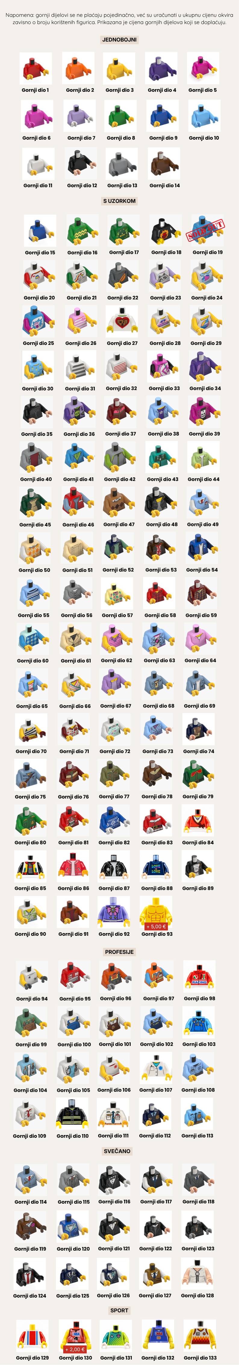 Gornji dio LEGO figurice