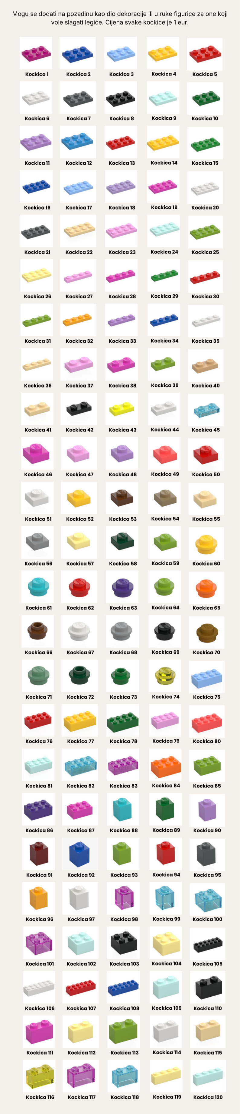 Kockice dodaci LEGO figurice