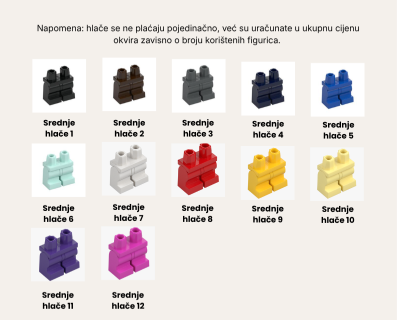 Hlače dječje srednja visina LEGO figurice